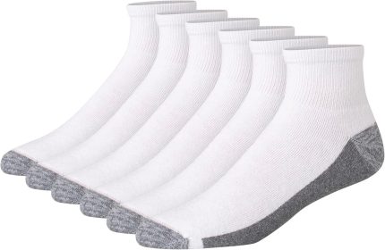 Men's Max Cushioned Ankle Socks, Moisture-Wicking with Odor , Multi-Pack, Size 6-12, Black & White